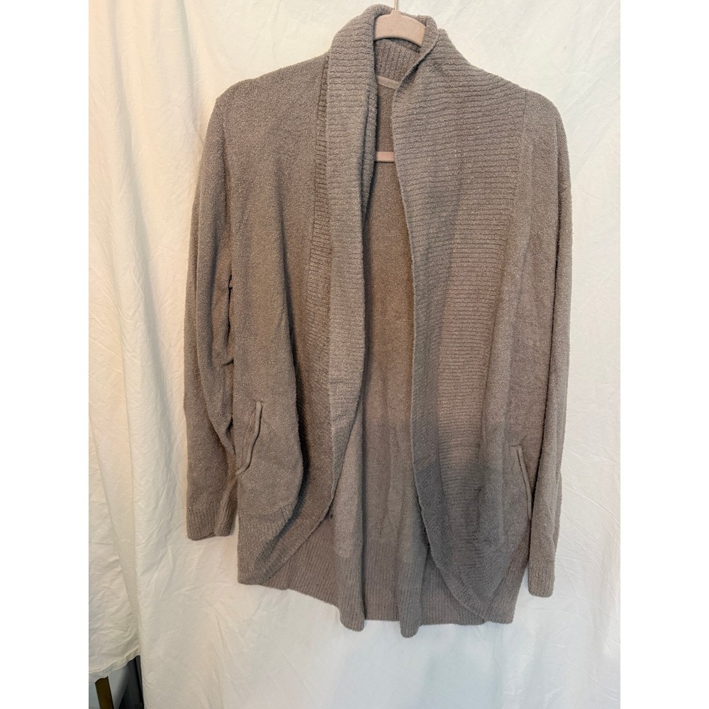 Max & Mia Taupe Brown Fuzzy Knit Open Front Shawl Cardigan 0M XXL